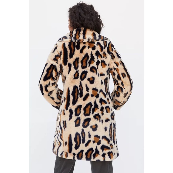 Anthropologie x Sanctuary Collins Leopard Faux Fur Coat Size S - Picture 4 of 7